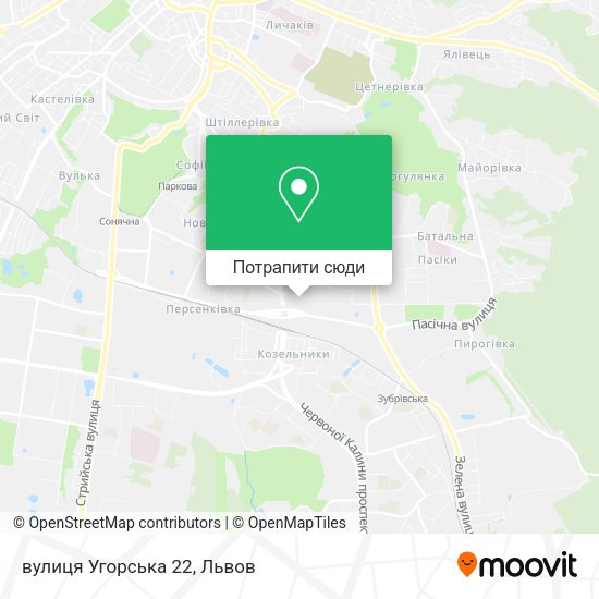 Карта вулиця Угорська 22