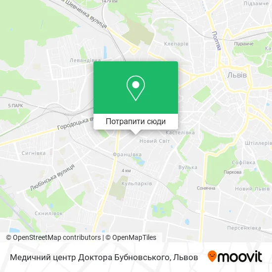 Карта Медичний центр Доктора Бубновського
