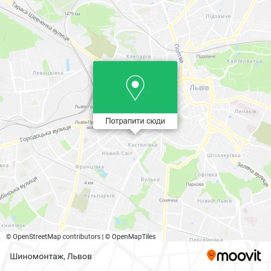 Карта Шиномонтаж