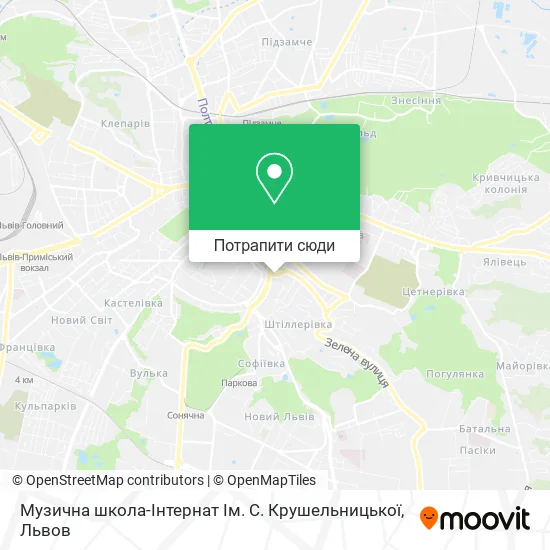 Карта Музична школа-Інтернат Ім. С. Крушельницької
