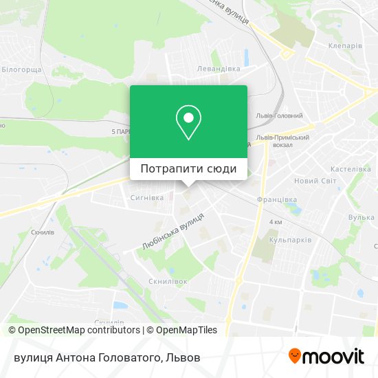 Карта вулиця Антона Головатого