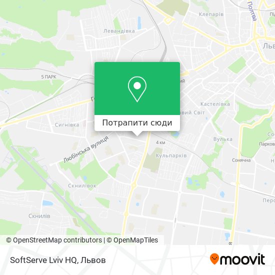 Карта SoftServe Lviv HQ