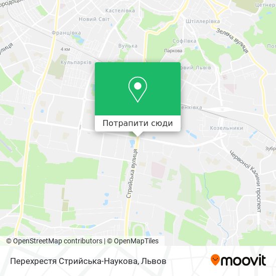Карта Перехрестя Стрийська-Наукова