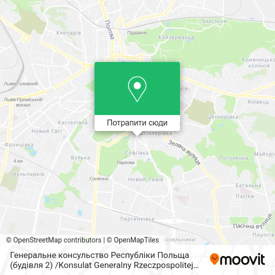 Карта Генеральне консульство Республіки Польща (будівля 2) /Konsulat Generalny Rzeczpospolitej Polskiej