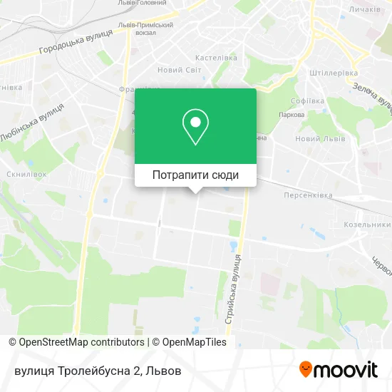 Карта вулиця Тролейбусна 2
