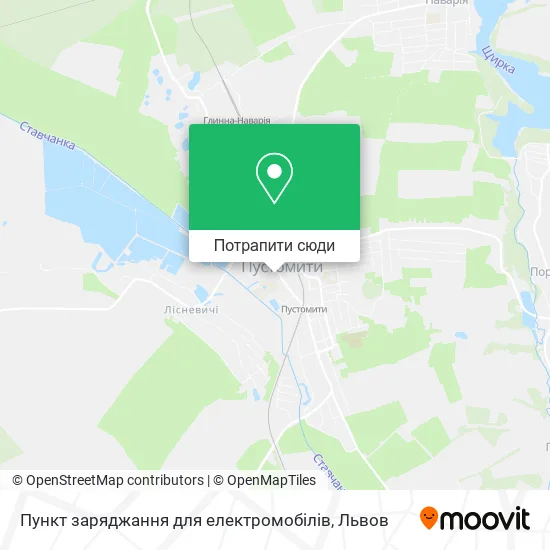 Карта Пункт заряджання для електромобілів
