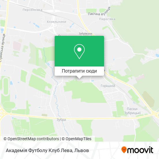 Карта Академія Футболу Клуб Лева