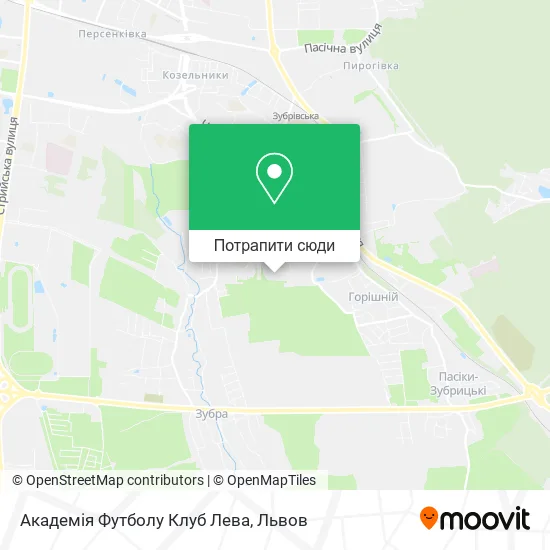 Карта Академія Футболу Клуб Лева