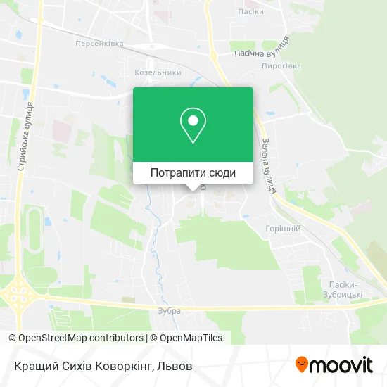Карта Кращий Сихів Коворкінг