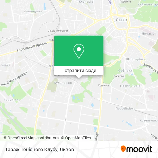 Карта Гараж Тенісного Клубу