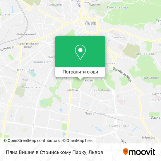 Карта Пяна Вишня в Стрийському Парку
