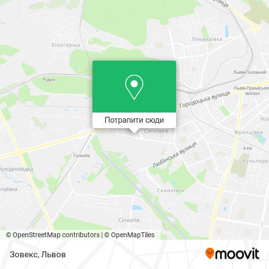 Карта Зовекс