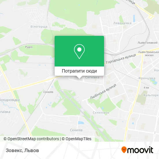 Карта Зовекс