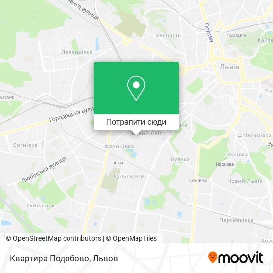 Карта Квартира Подобово