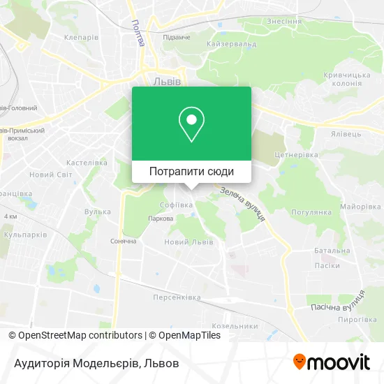 Карта Аудиторія Модельєрів