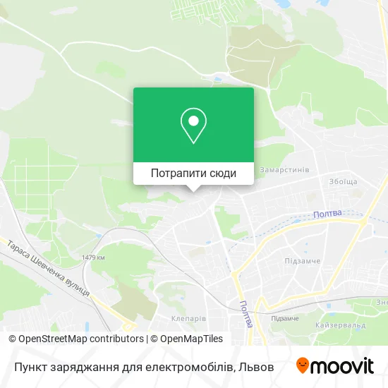 Карта Пункт заряджання для електромобілів