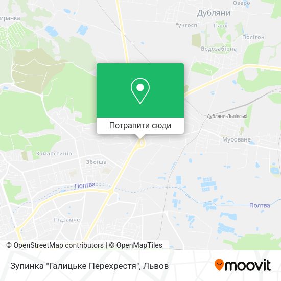 Карта Зупинка "Галицьке Перехрестя"