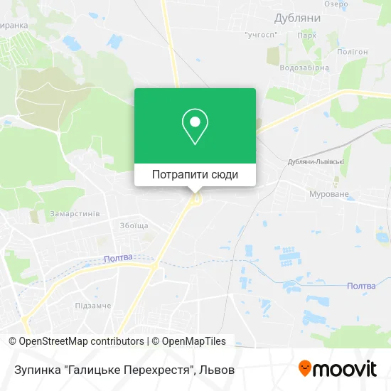 Карта Зупинка "Галицьке Перехрестя"