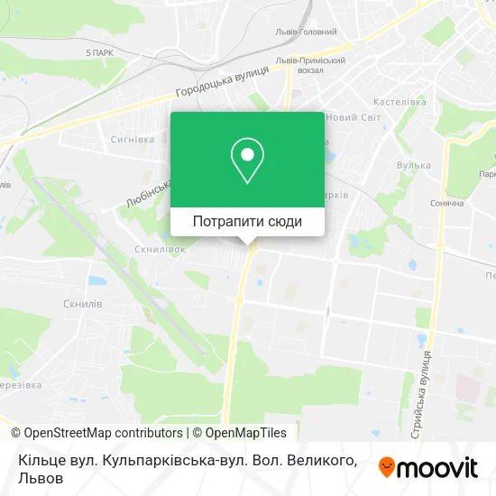Карта Кільце вул. Кульпарківська-вул. Вол. Великого