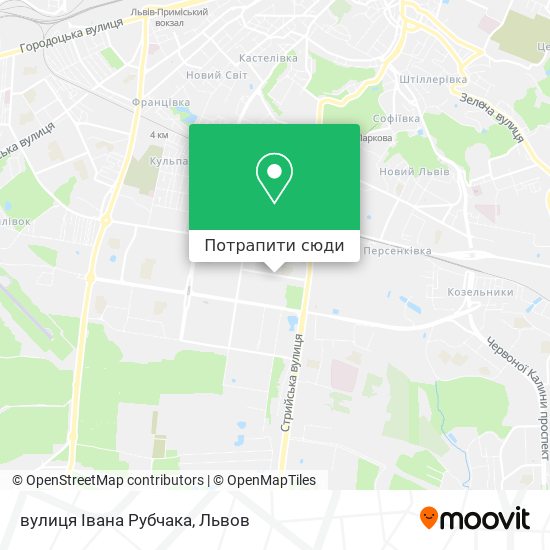 Карта вулиця Івана Рубчака