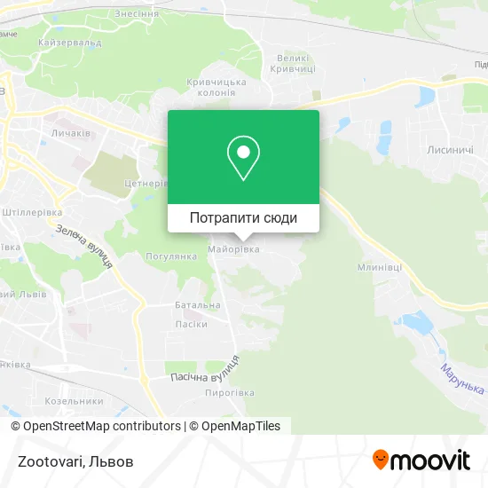 Карта Zootovari