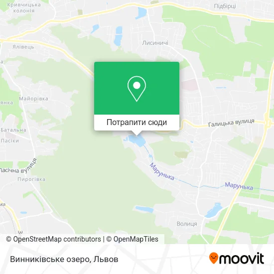 Карта Винниківське озеро