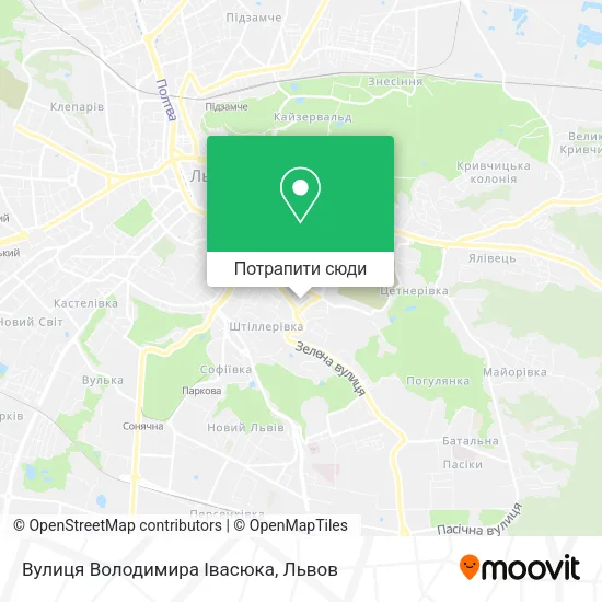 Карта Вулиця Володимира Івасюка