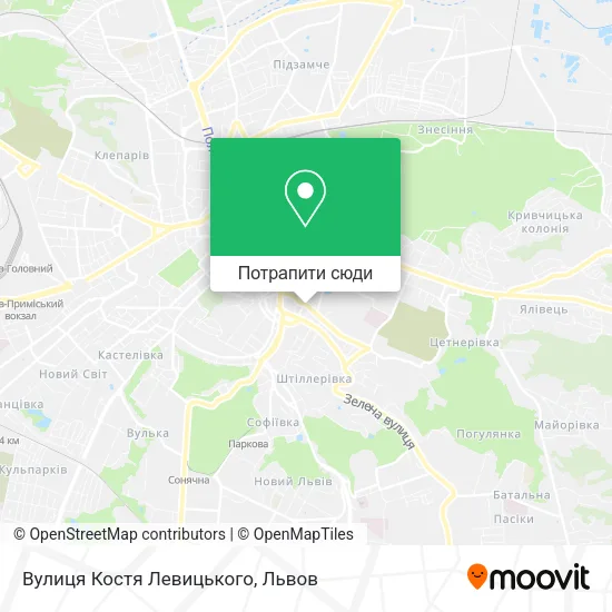 Карта Вулиця Костя Левицького