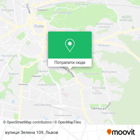 Карта вулиця Зелена 109