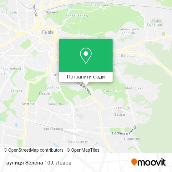 Карта вулиця Зелена 109