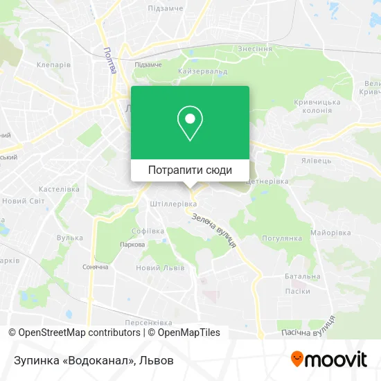 Карта Зупинка «Водоканал»