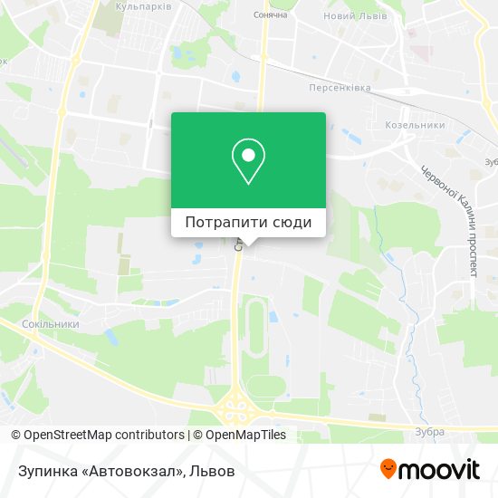 Карта Зупинка «Автовокзал»