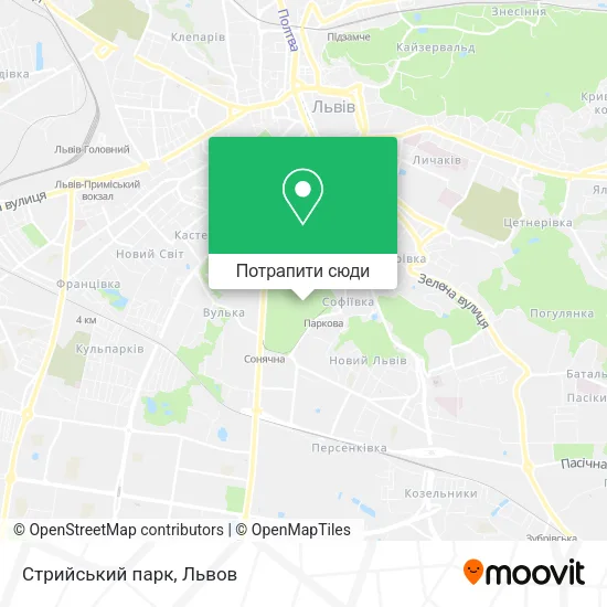 Карта Стрийський парк