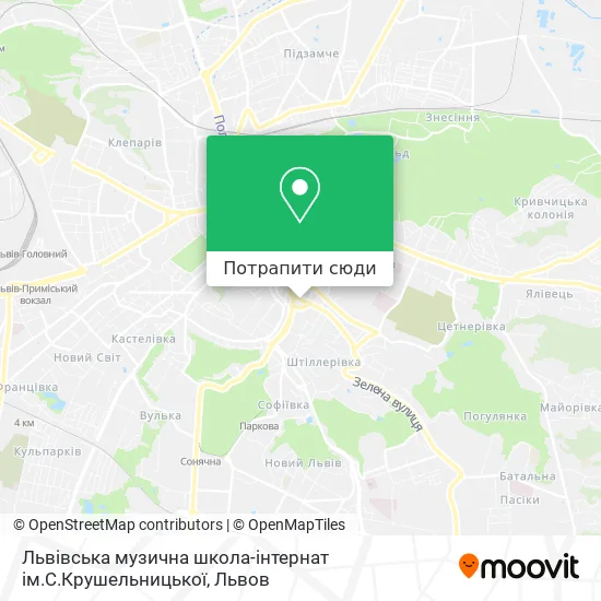 Карта Львівська музична школа-інтернат ім.С.Крушельницької