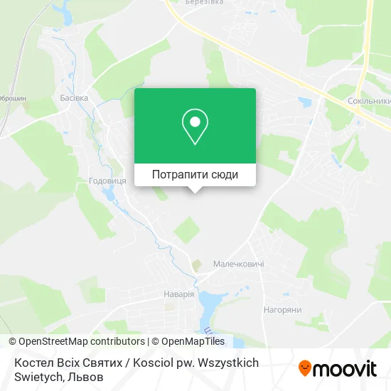 Карта Костел Всіх Святих / Kosciol pw. Wszystkich Swietych