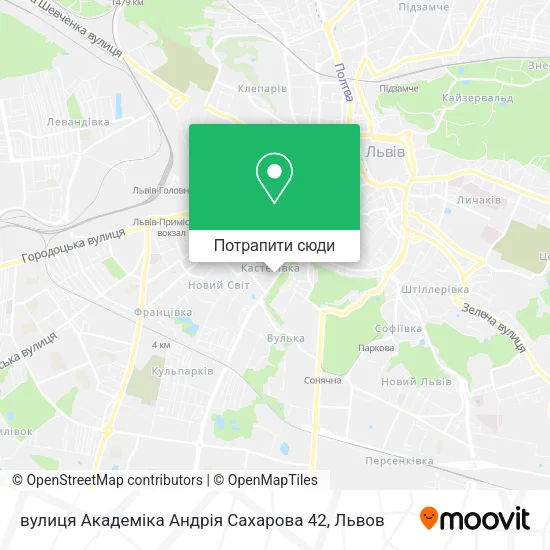 Карта вулиця Академіка Андрія Сахарова 42