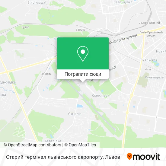 Карта Старий термінал львівського аеропорту