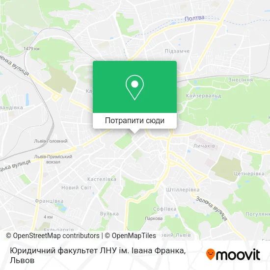 Карта Юридичний факультет ЛНУ ім. Івана Франка