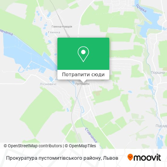Карта Прокуратура пустомитiвського району