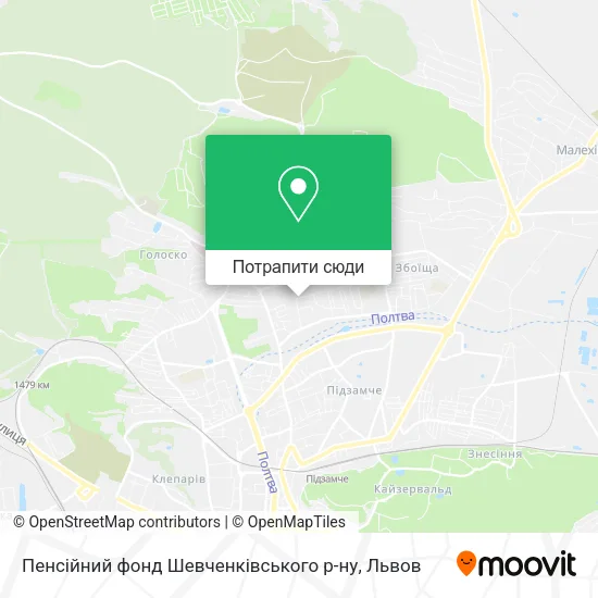 Карта Пенсiйний фонд Шевченкiвського р-ну