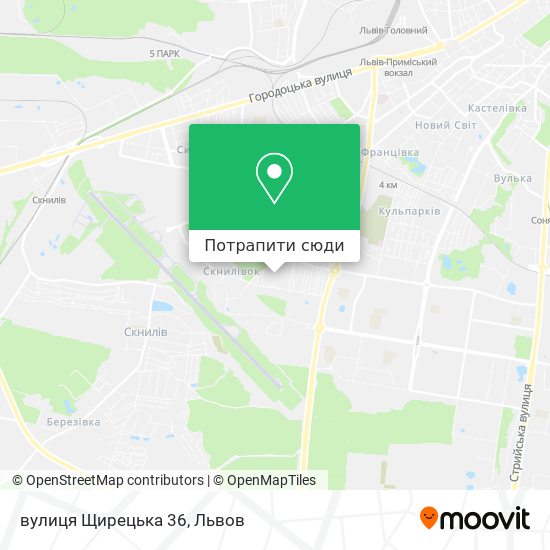 Карта вулиця Щирецька 36