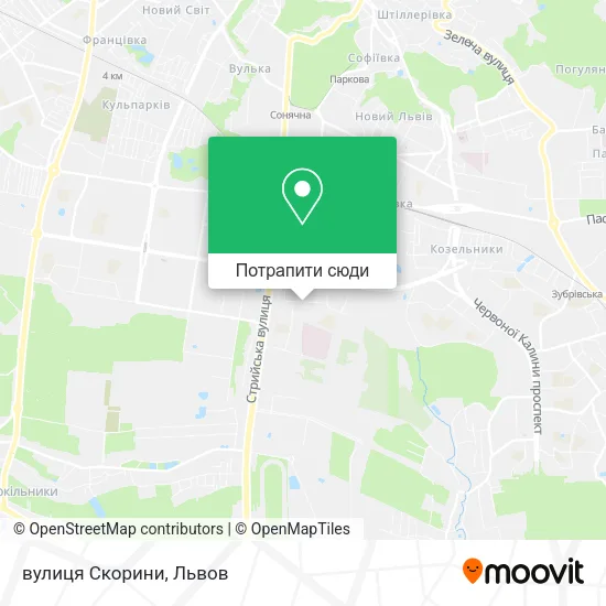 Карта вулиця Скорини