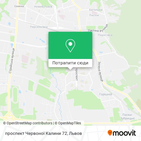 Карта проспект Червоної Калини 72