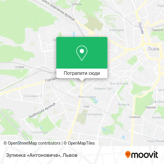 Карта Зупинка «Антоновича»