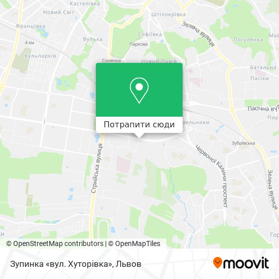 Карта Зупинка «вул. Хуторівка»