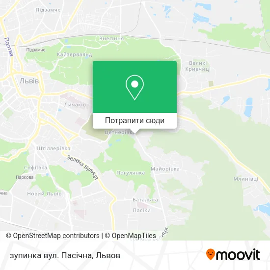 Карта зупинка вул. Пасічна
