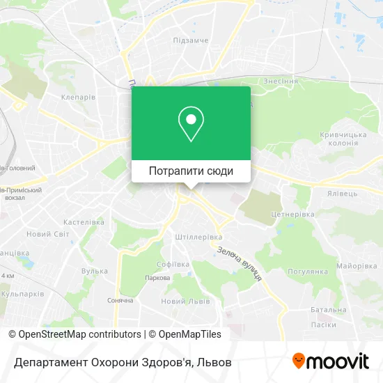 Карта Департамент Охорони Здоров'я