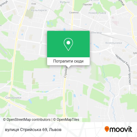 Карта вулиця Стрийська 69
