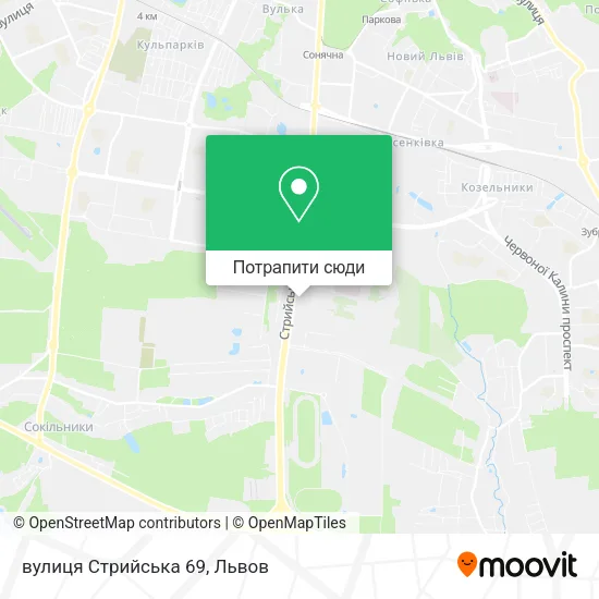 Карта вулиця Стрийська 69