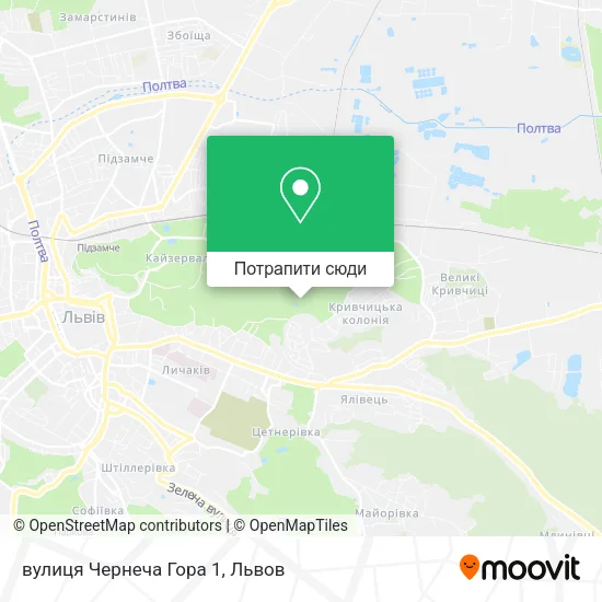 Карта вулиця Чернеча Гора 1